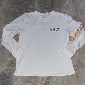Tecovas Mens Long Sleeve Rattlesnake Graphic T-Shirt White Pima Cotton Large